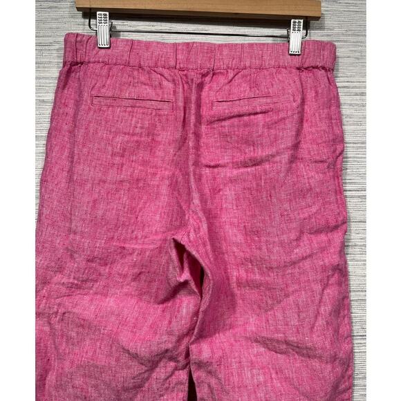 Talbots Women’s Pink 100% Linen Capri Pants / Size-6 P - Picture 7 of 10